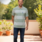 Men’s Stripe Polo T- Shirt