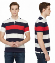 Men’s Stripe Polo T- Shirt- 11