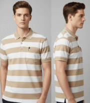 Men’s Stripe Polo T- Shirt - Image 2