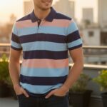 Men’s Stripe Polo T- Shirt- Style-2301