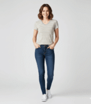 Ladies Top Striper Short Sleeve - Image 4