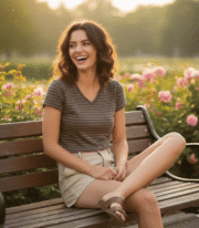 Ladies Top Striper Short Sleeve - Image 2